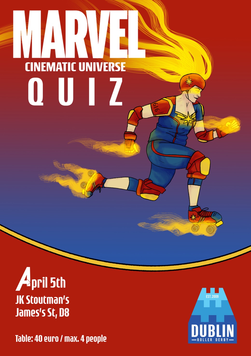 Marvel Cinematic Universe Pub Quiz April 5th Dublin Roller Derby